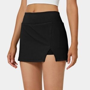 Mid Rise Split Hem 2-in-1 Skirt